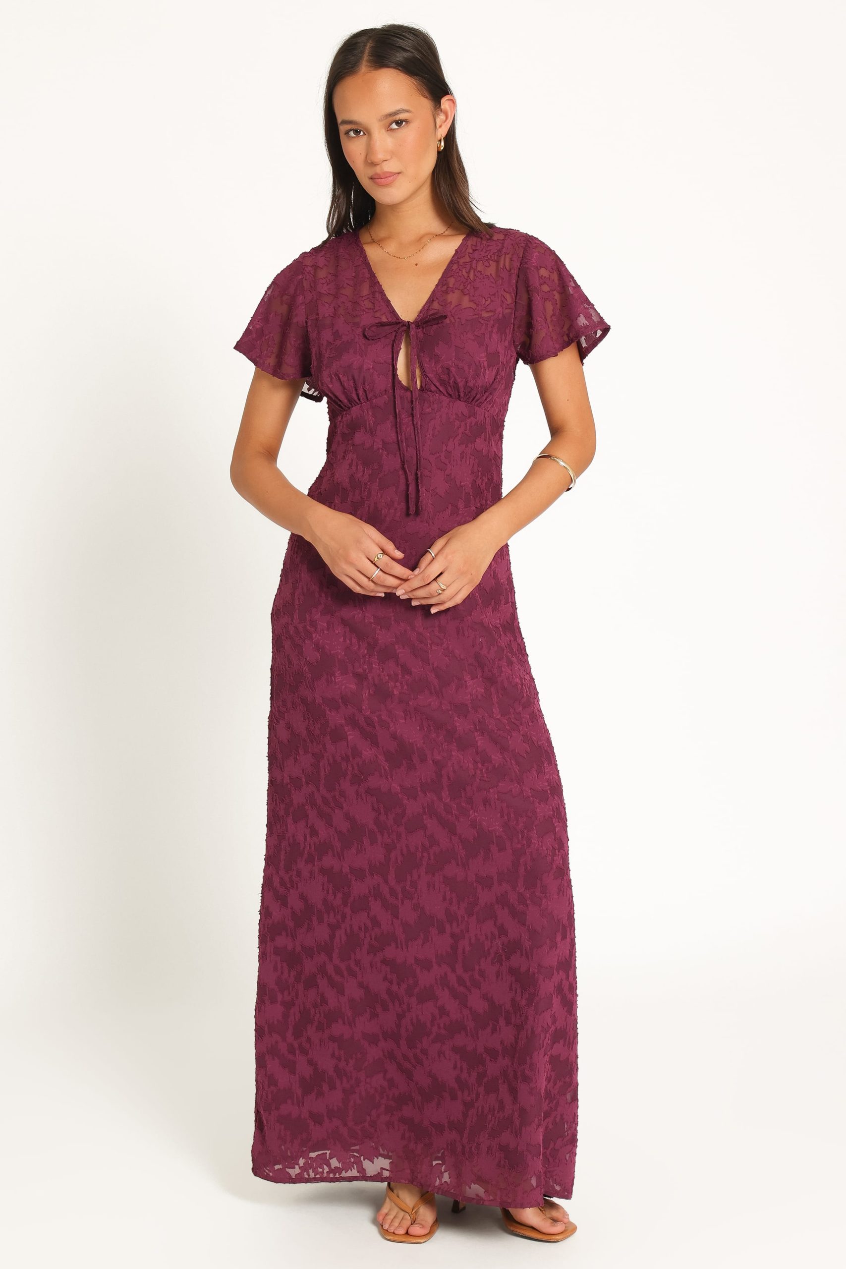 Emmy Jacquard Maxi Dress - Grape Purple - Image 2