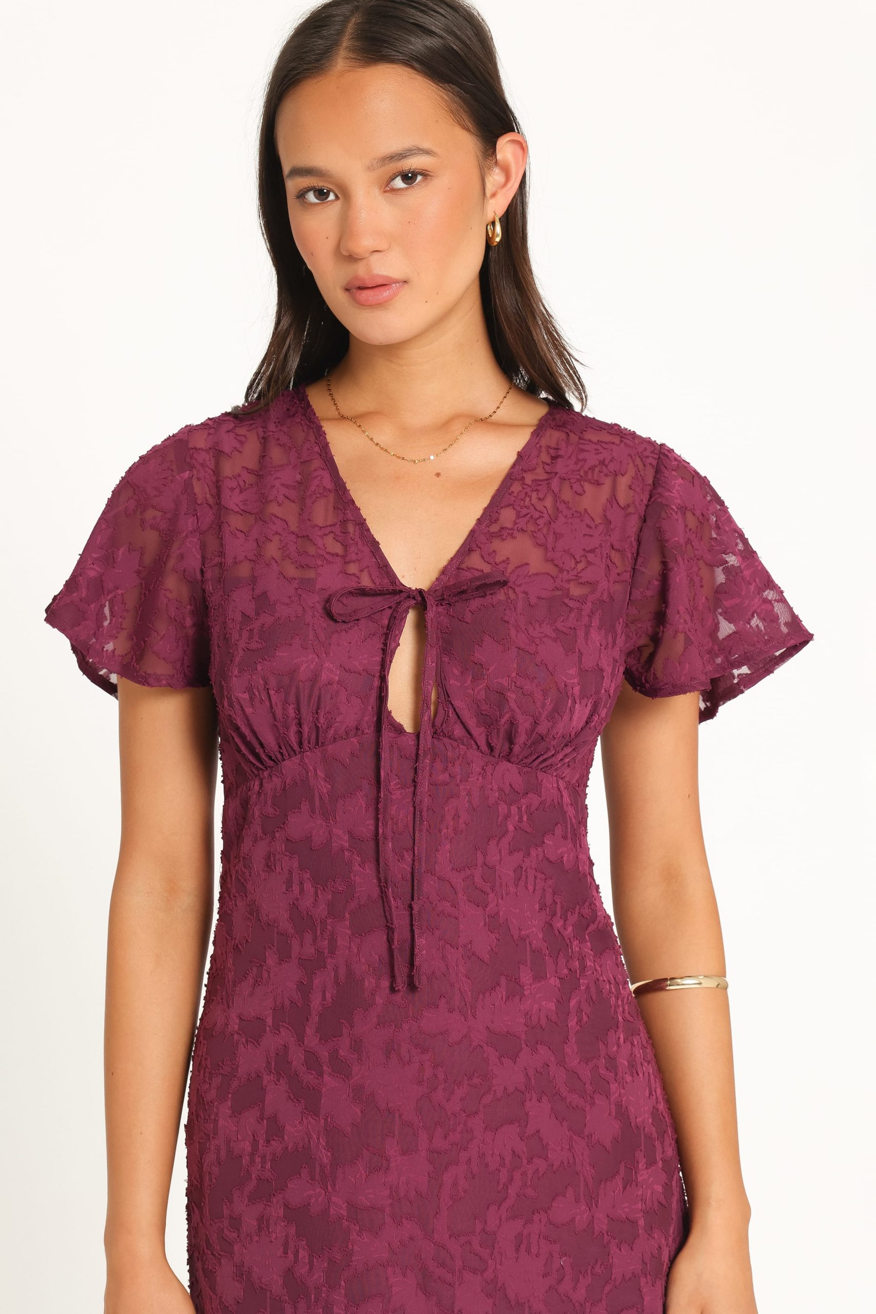 Emmy Jacquard Maxi Dress - Grape Purple - Image 3