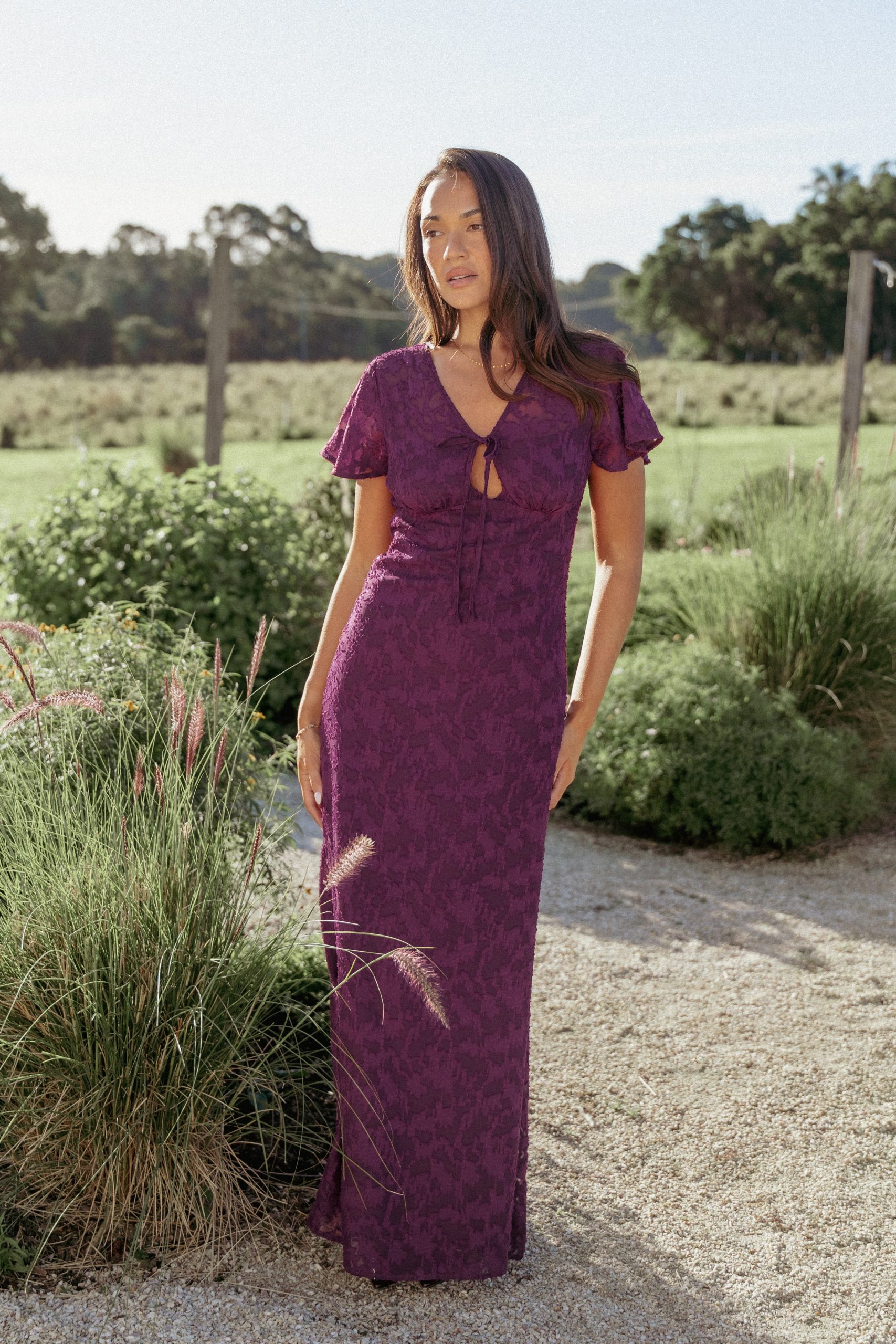 Emmy Jacquard Maxi Dress - Grape Purple - Image 7