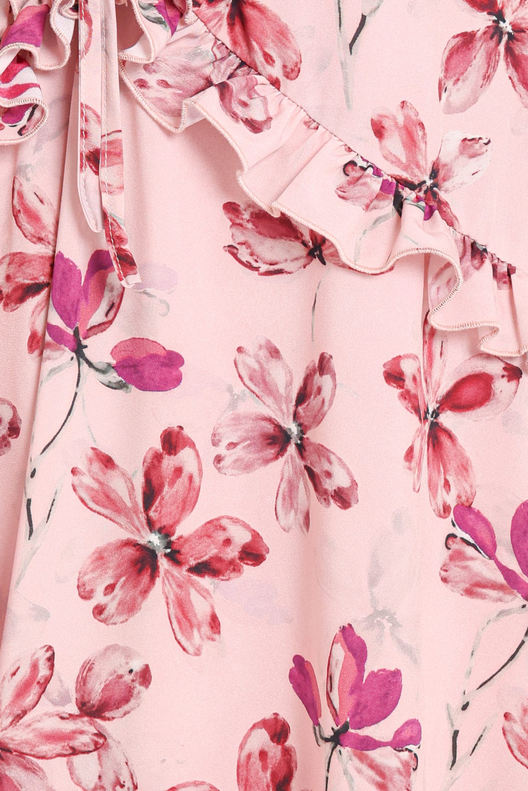Tarly Frill Mini Dress - Pink Floral - Image 7