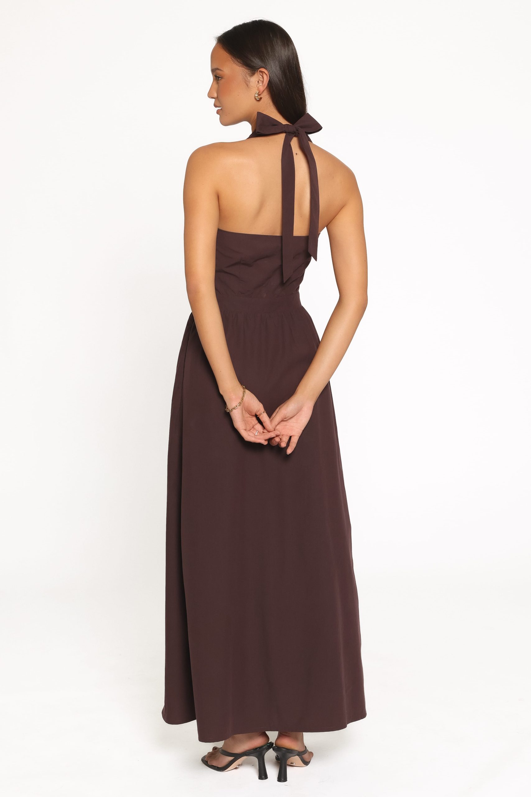 Tasmin Halterneck Maxi Dress - Espresso - Image 5
