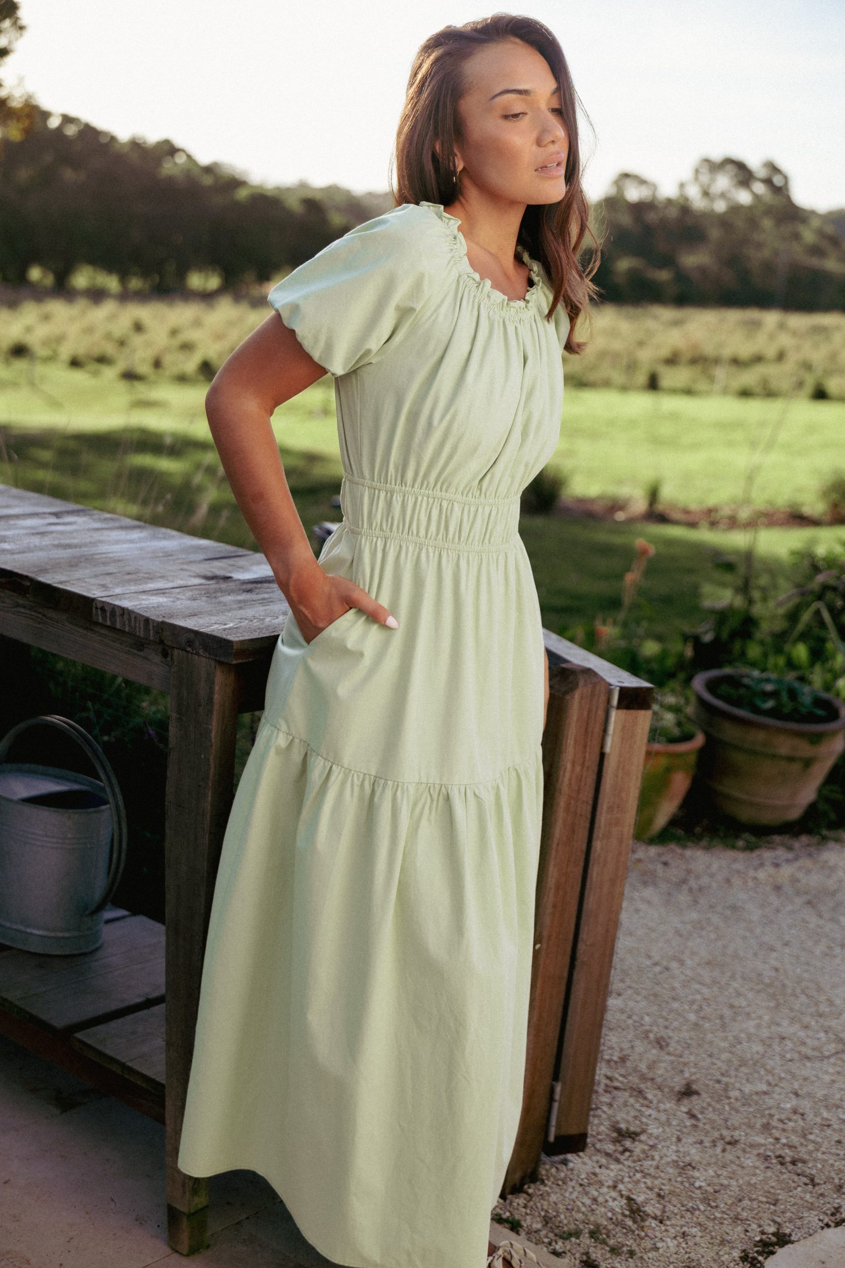 Zarline Maxi Dress - Sage Green - Image 7
