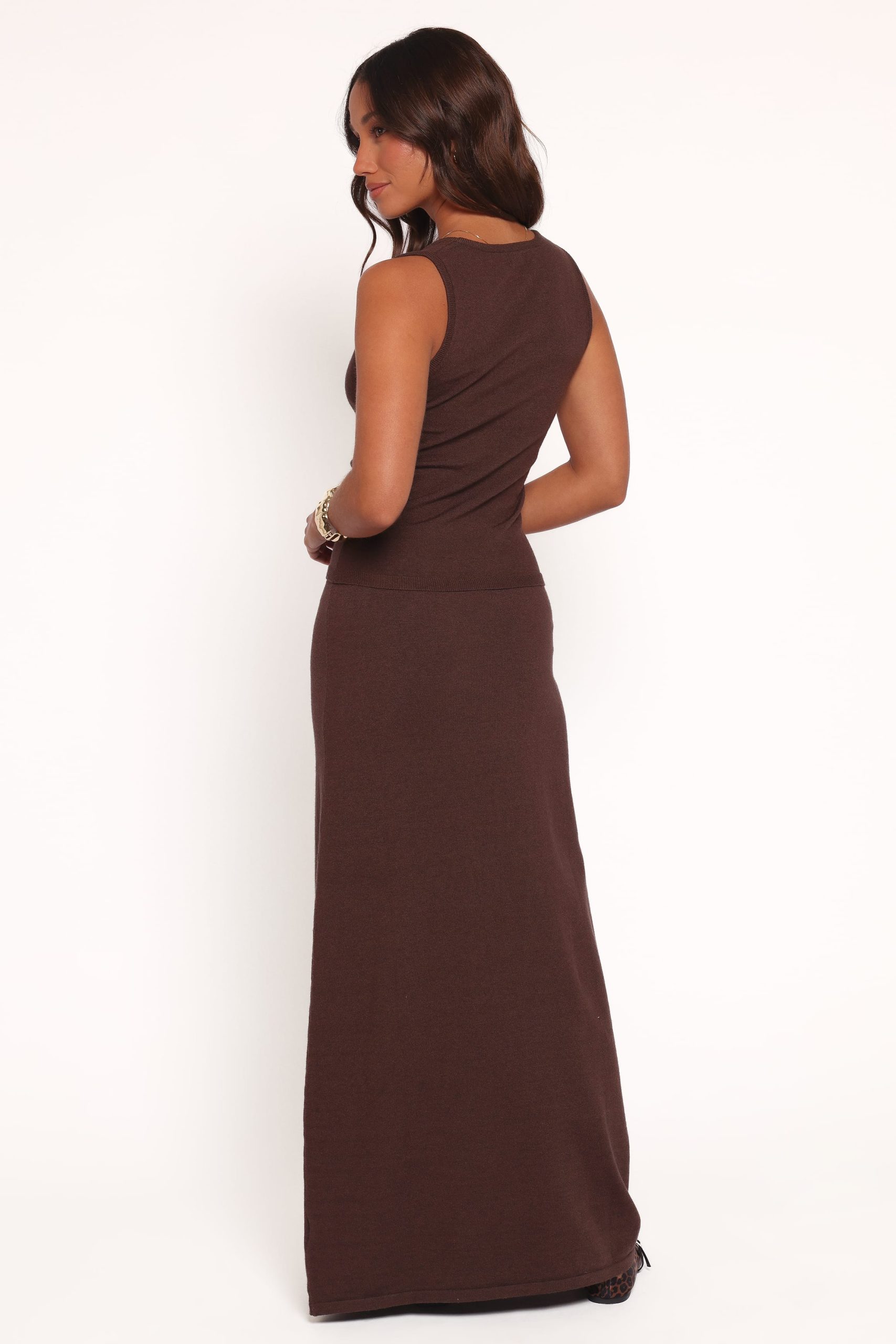 Beatrice Knitted Skirt - Chocolate - Image 4