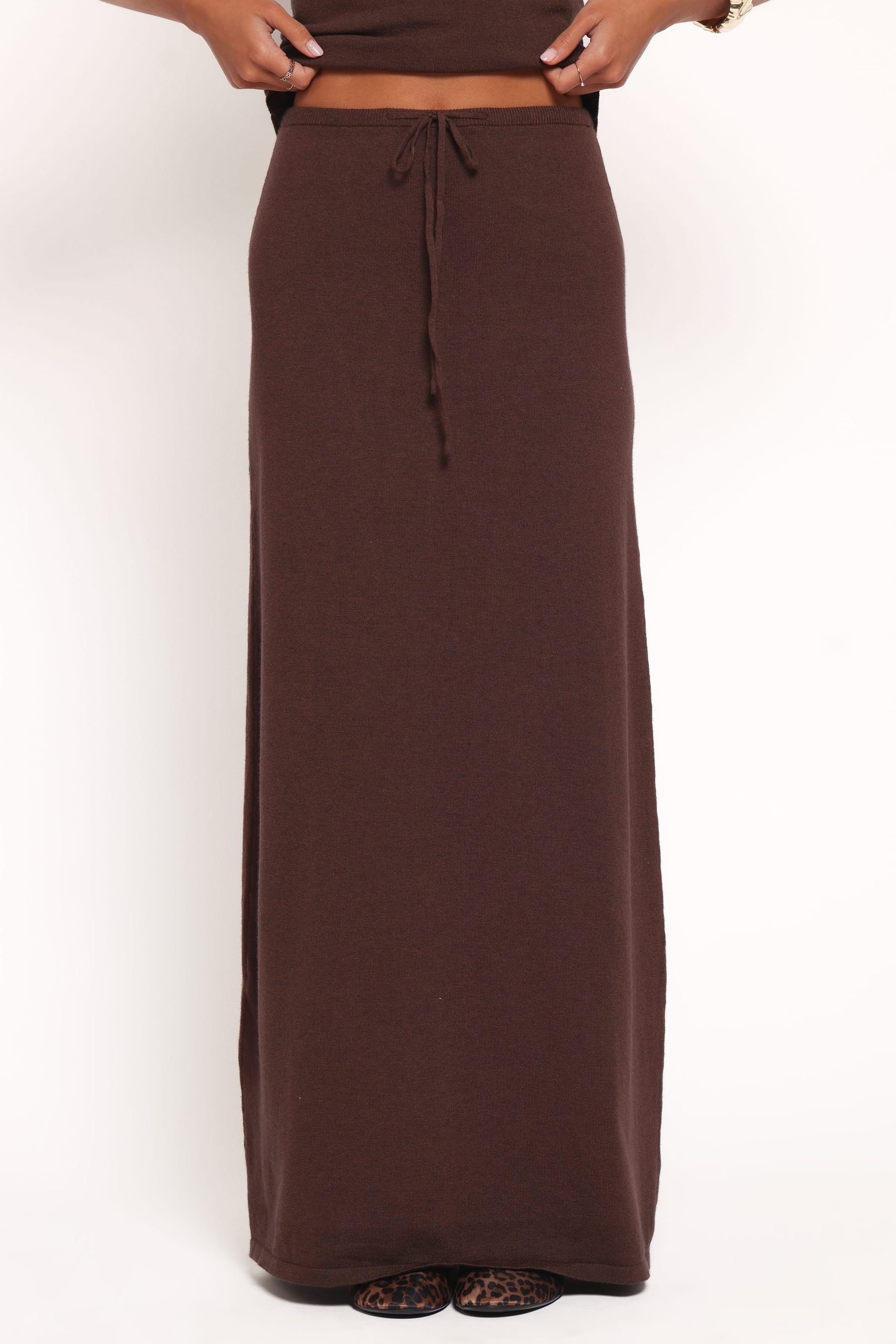 Beatrice Knitted Skirt - Chocolate - Image 2
