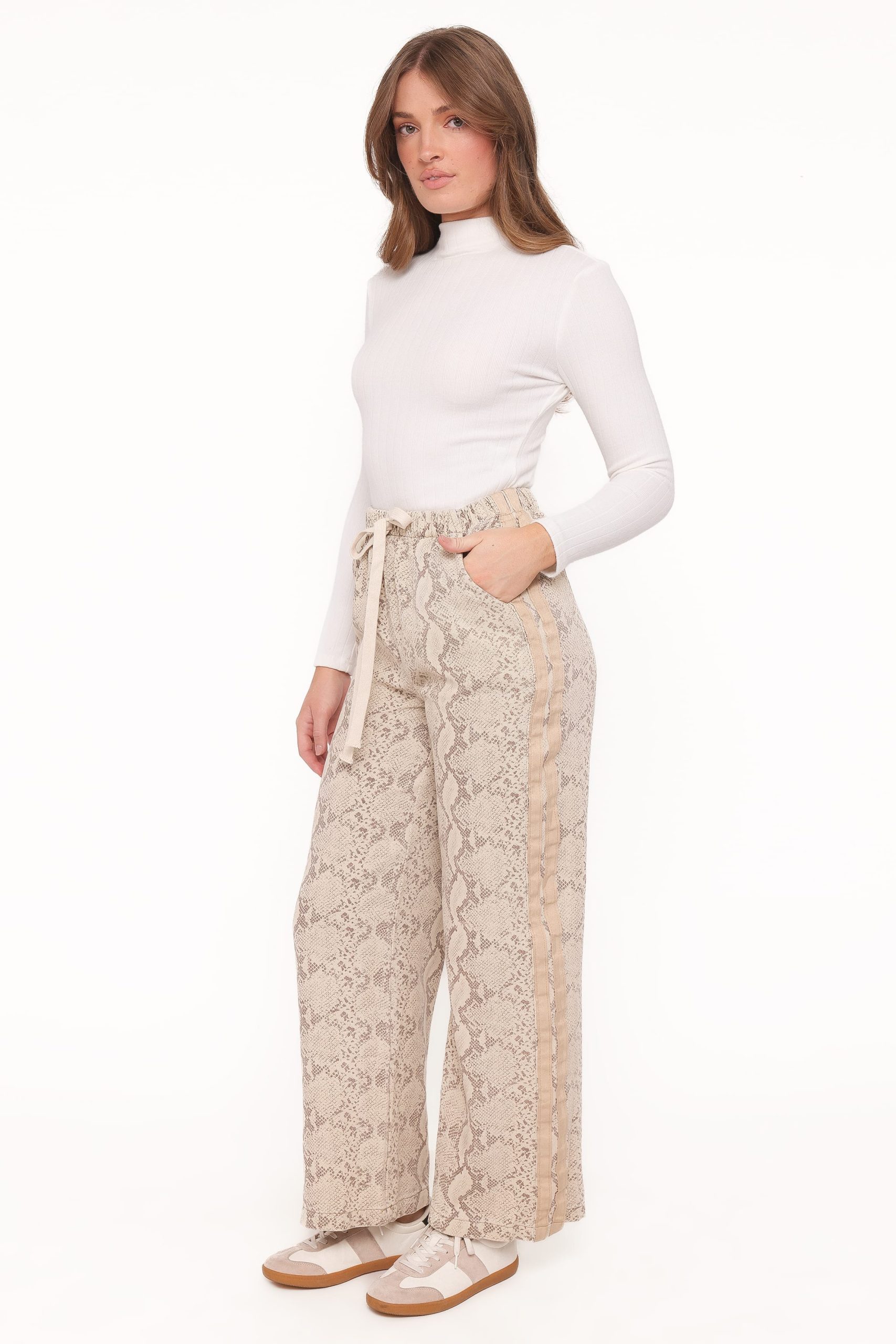 Fletcher Denim Racer Pants - Snake Print - Image 4