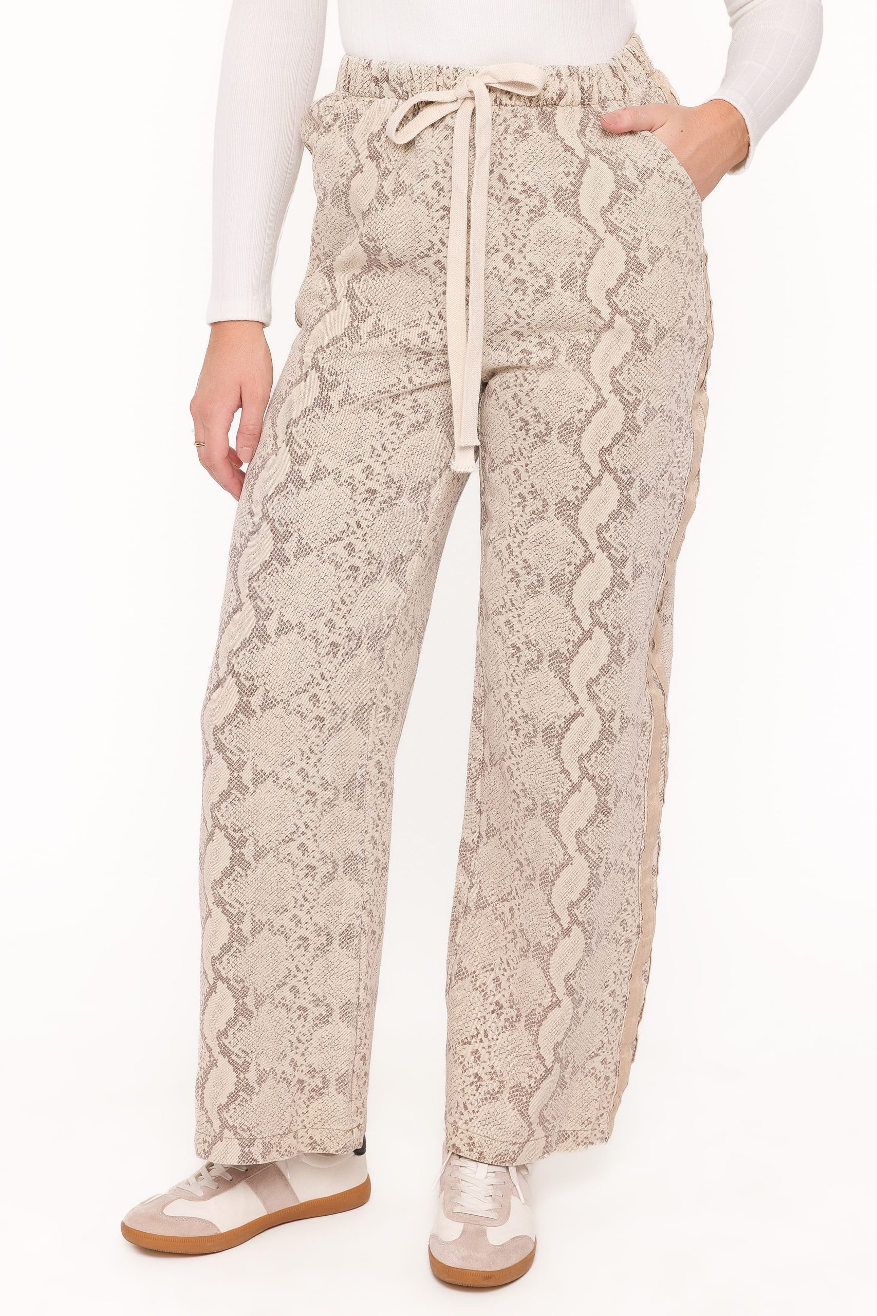 Fletcher Denim Racer Pants - Snake Print - Image 2