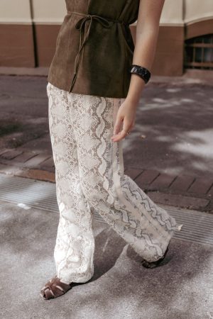 Fletcher Denim Racer Pants - Snake Print