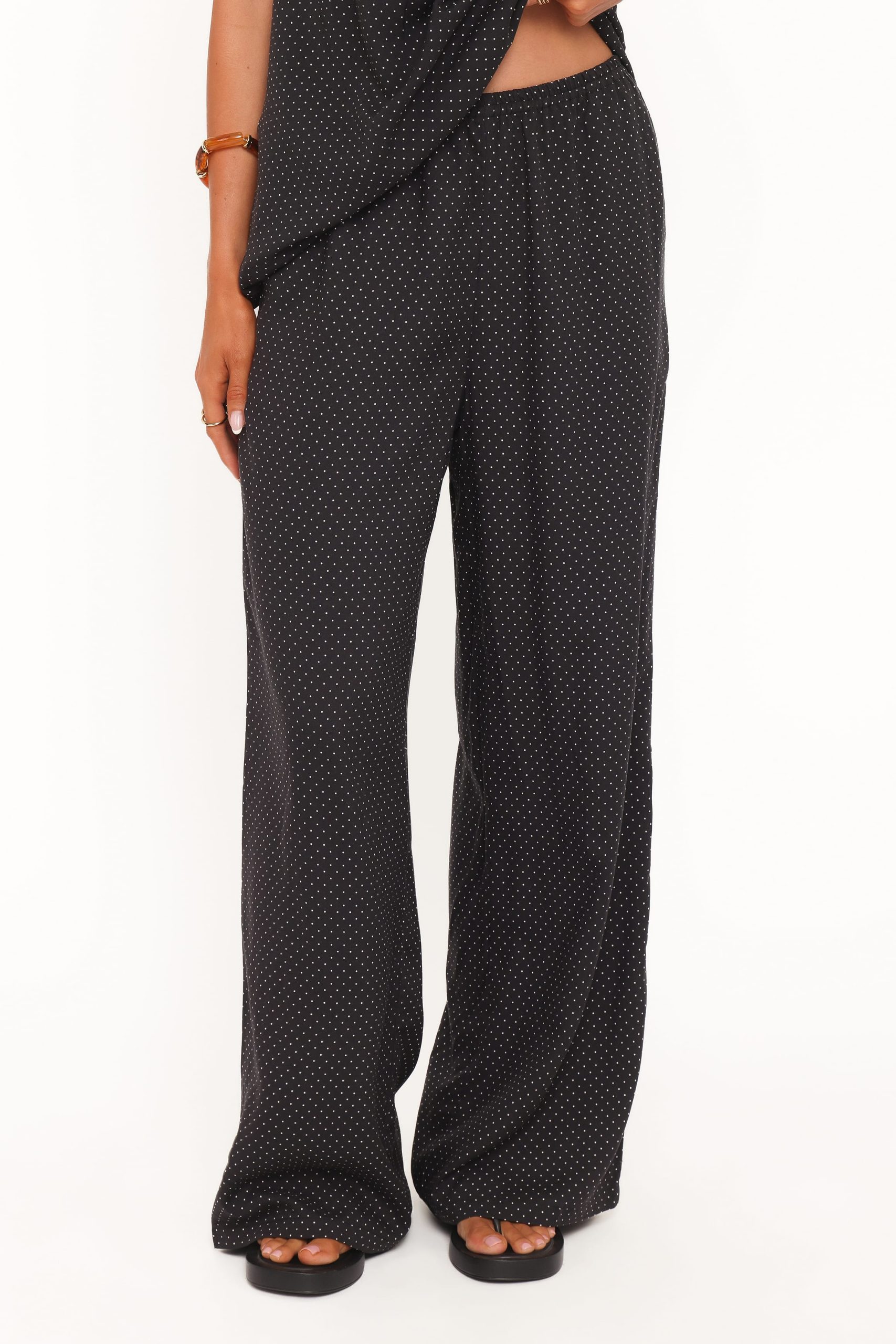 Lexi Elastic Waist Pant - Black Polkadot - Image 3
