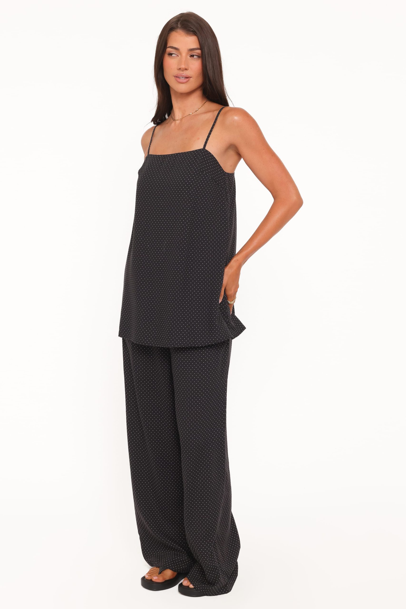 Lexi Elastic Waist Pant - Black Polkadot - Image 4