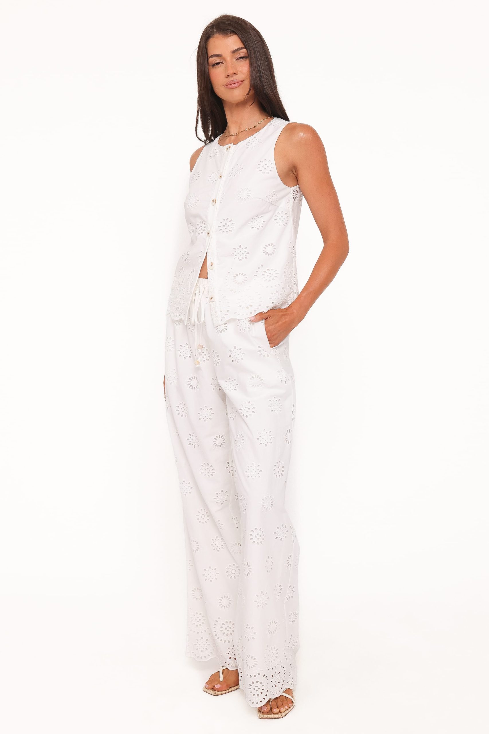 Wren Pant - White Broderie - Image 4