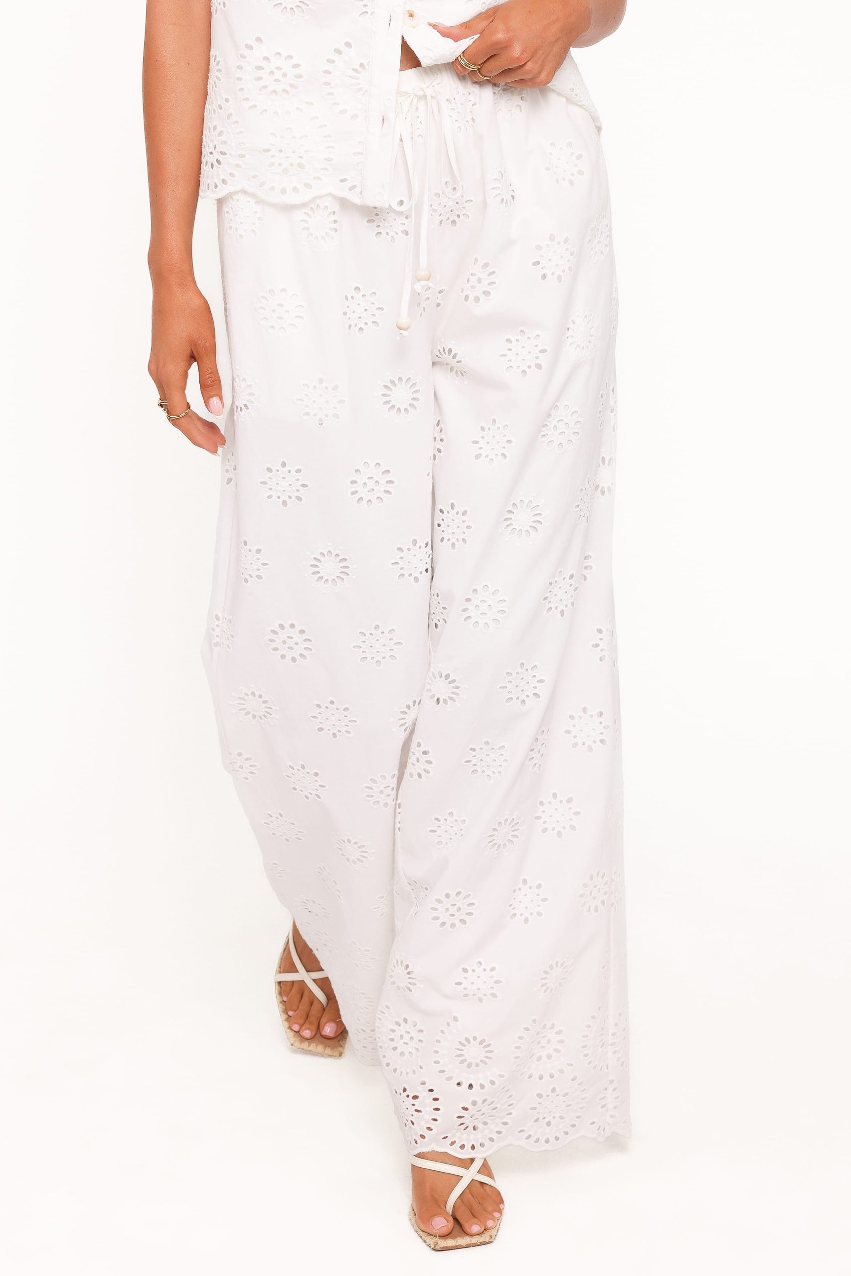 Wren Pant - White Broderie - Image 2
