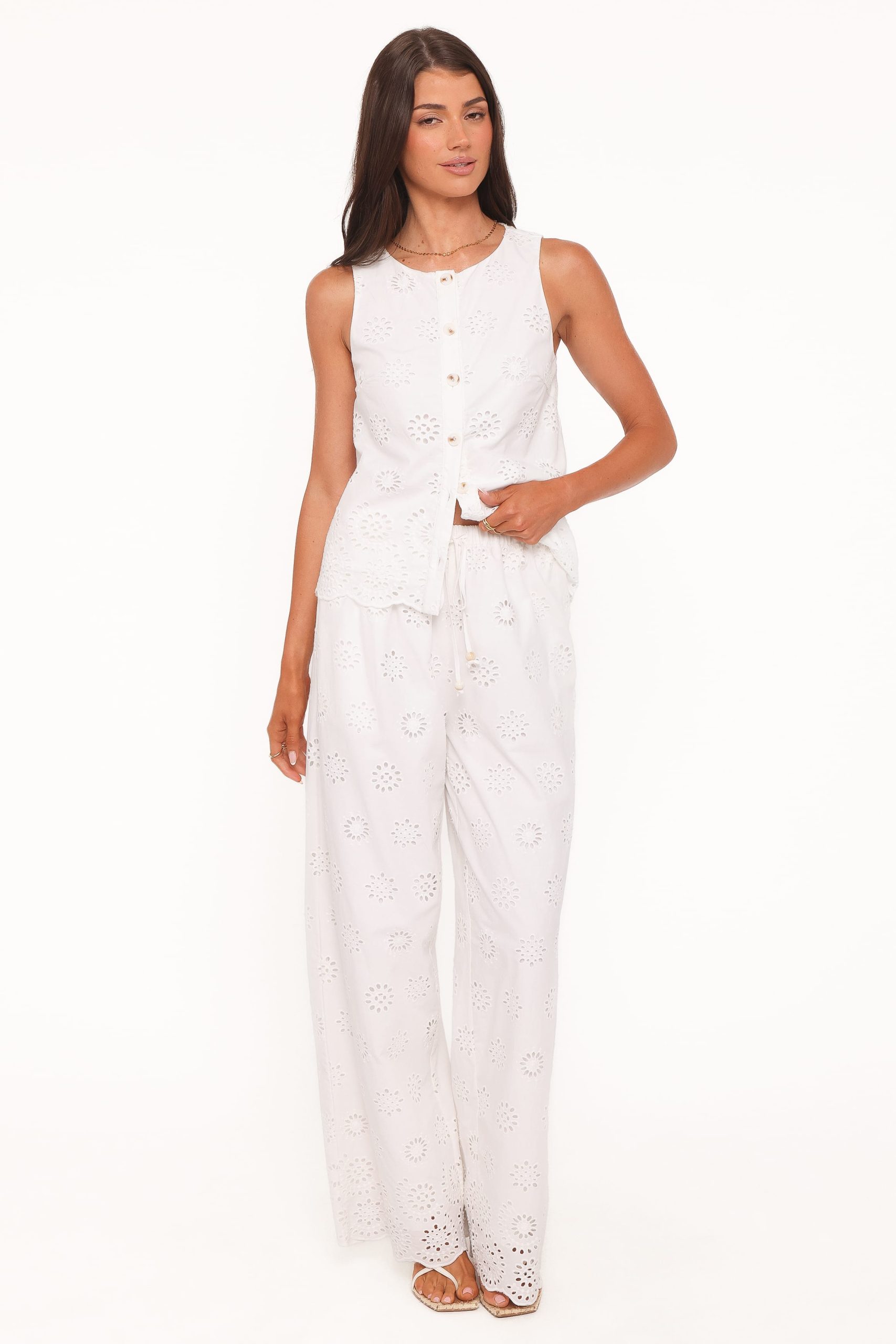 Wren Pant - White Broderie - Image 3