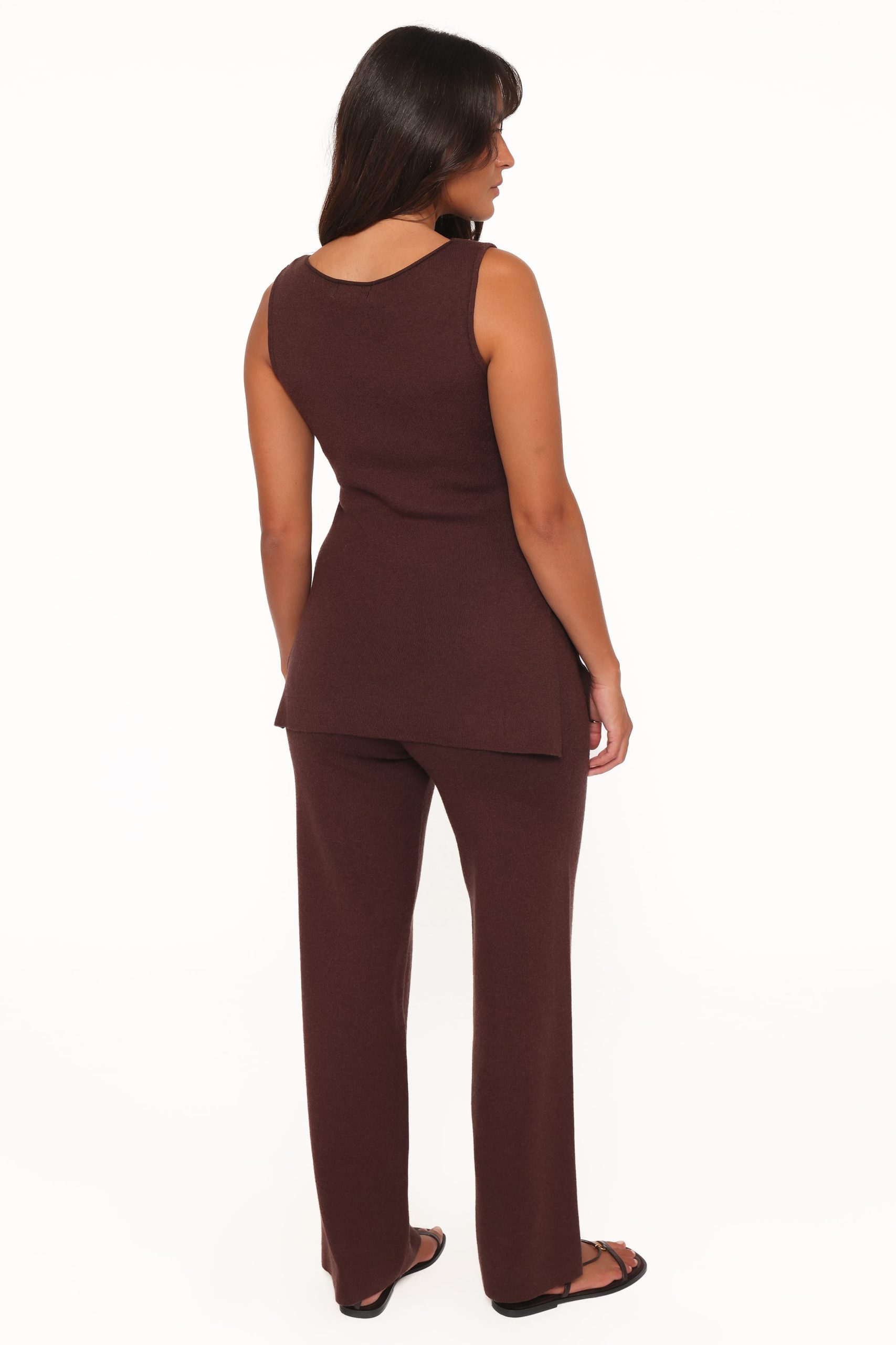 Beth Knitted Pant Set - Chocolate - Image 5