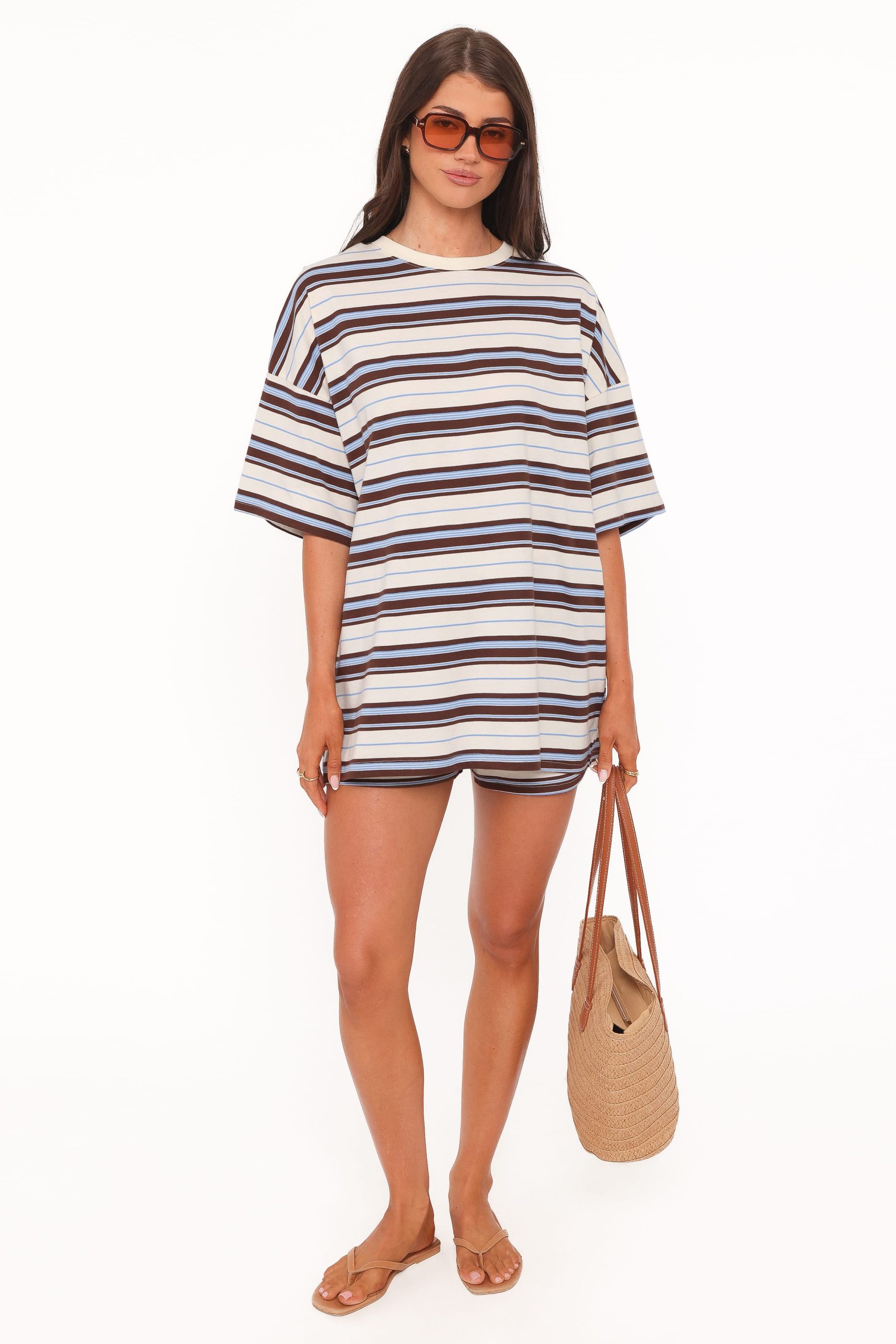 Hellen Stripe Short Set - Brown Multi Stripe - Image 7