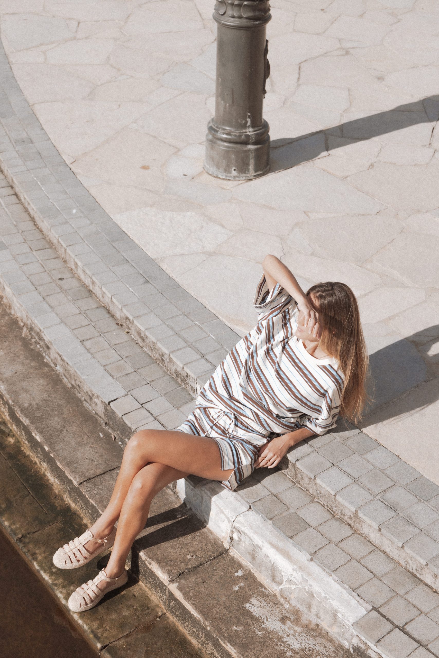 Hellen Stripe Short Set - Brown Multi Stripe - Image 9