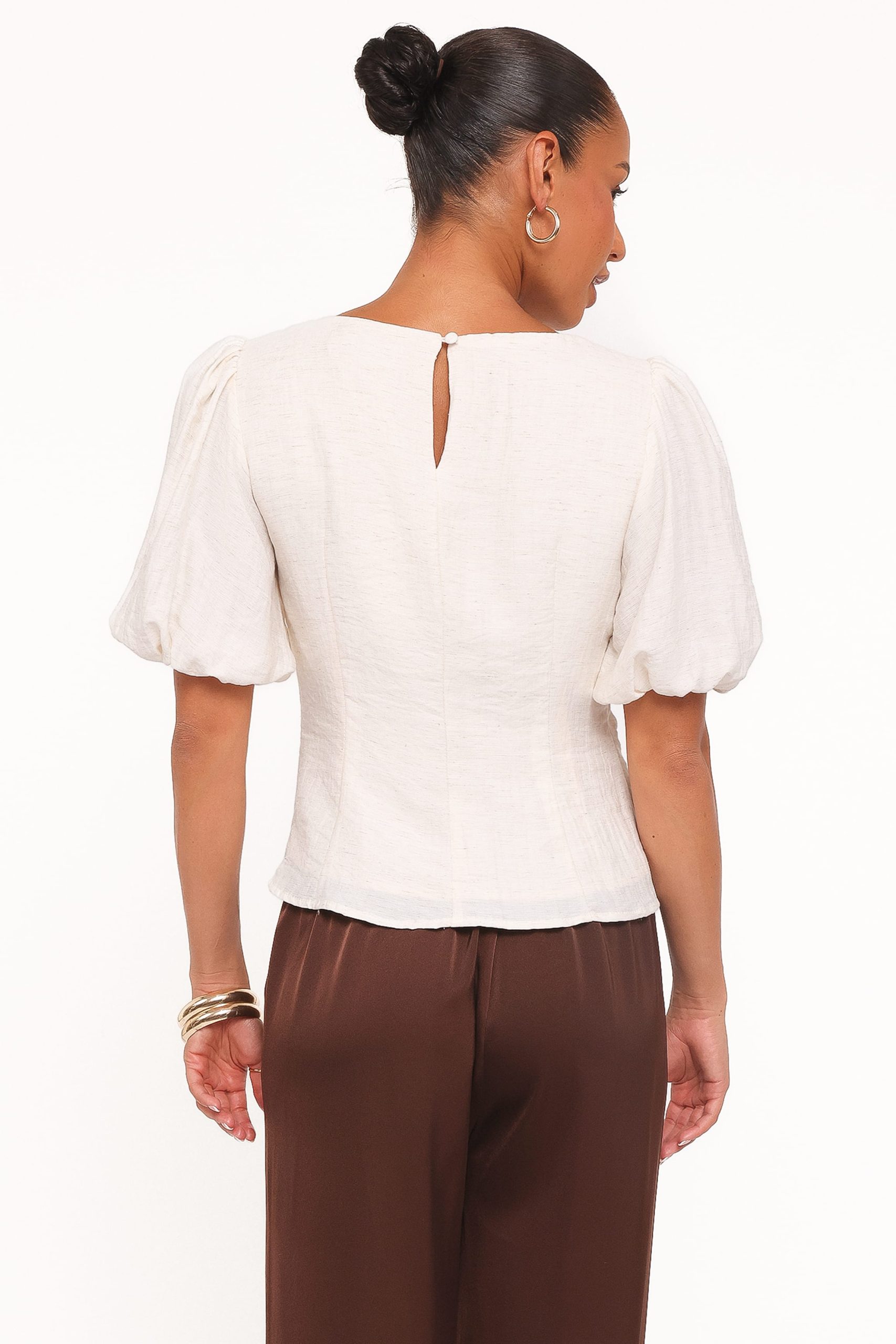 Laurel Puff Sleeve Top - Ivory - Image 4