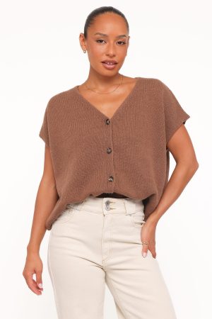 Mariana Knit Vest - Chocolate