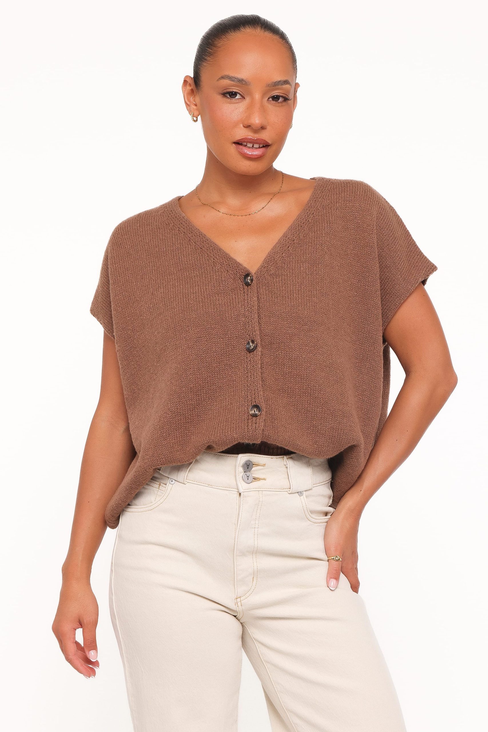 Mariana Knit Vest - Chocolate