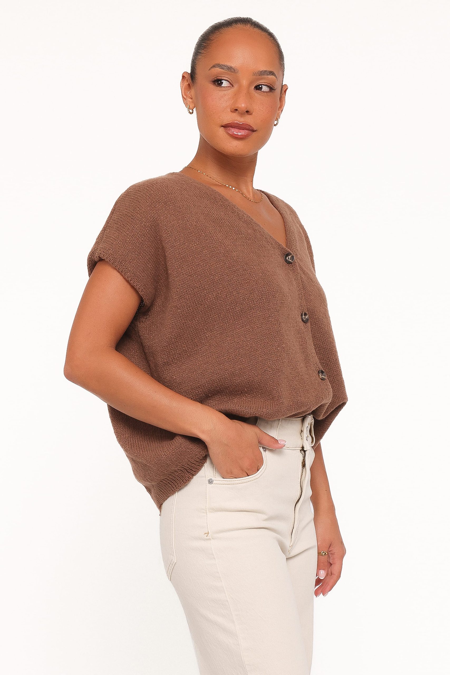 Mariana Knit Vest - Chocolate - Image 3