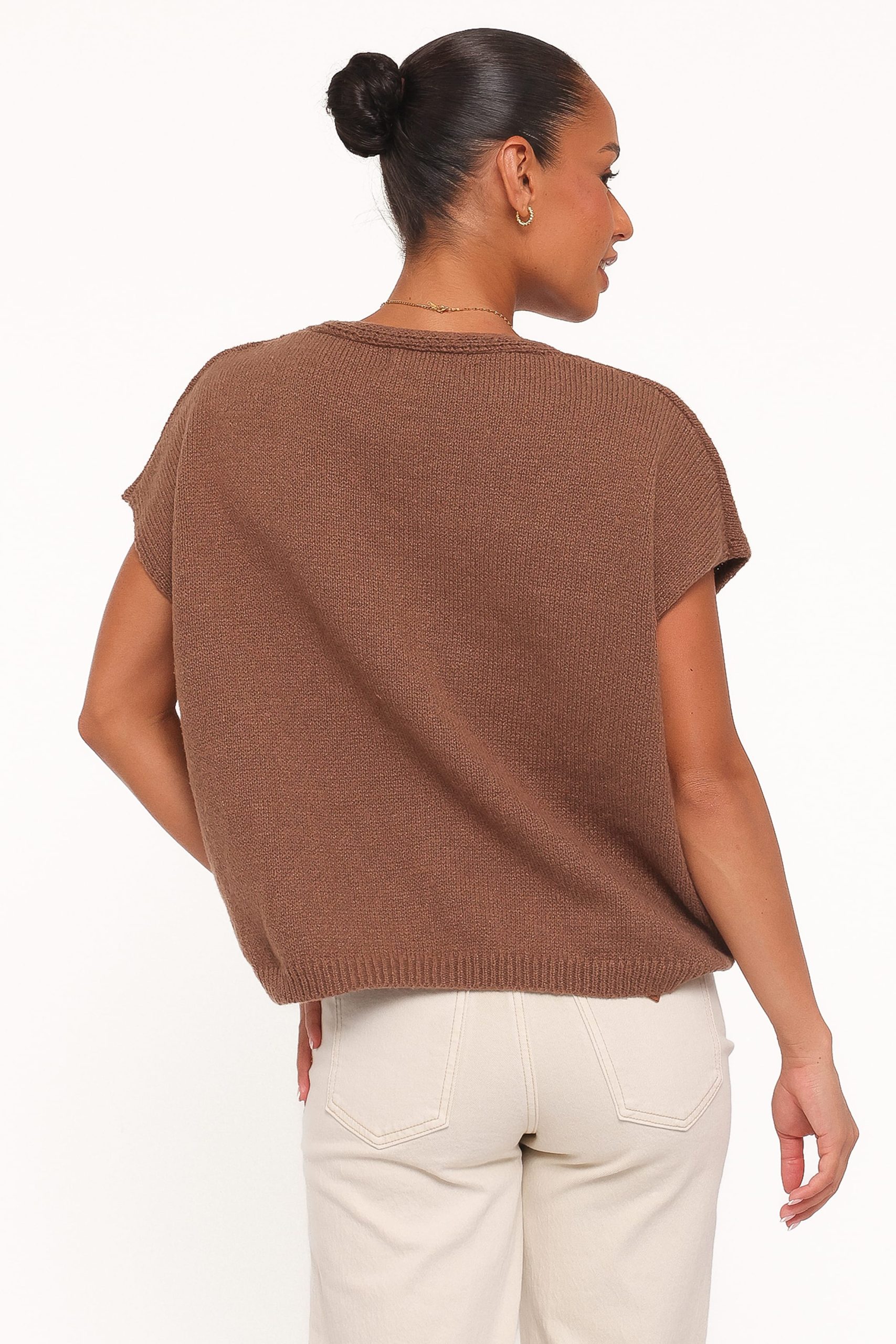 Mariana Knit Vest - Chocolate - Image 4
