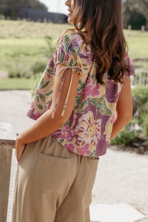 Brenna Top - Purple Floral