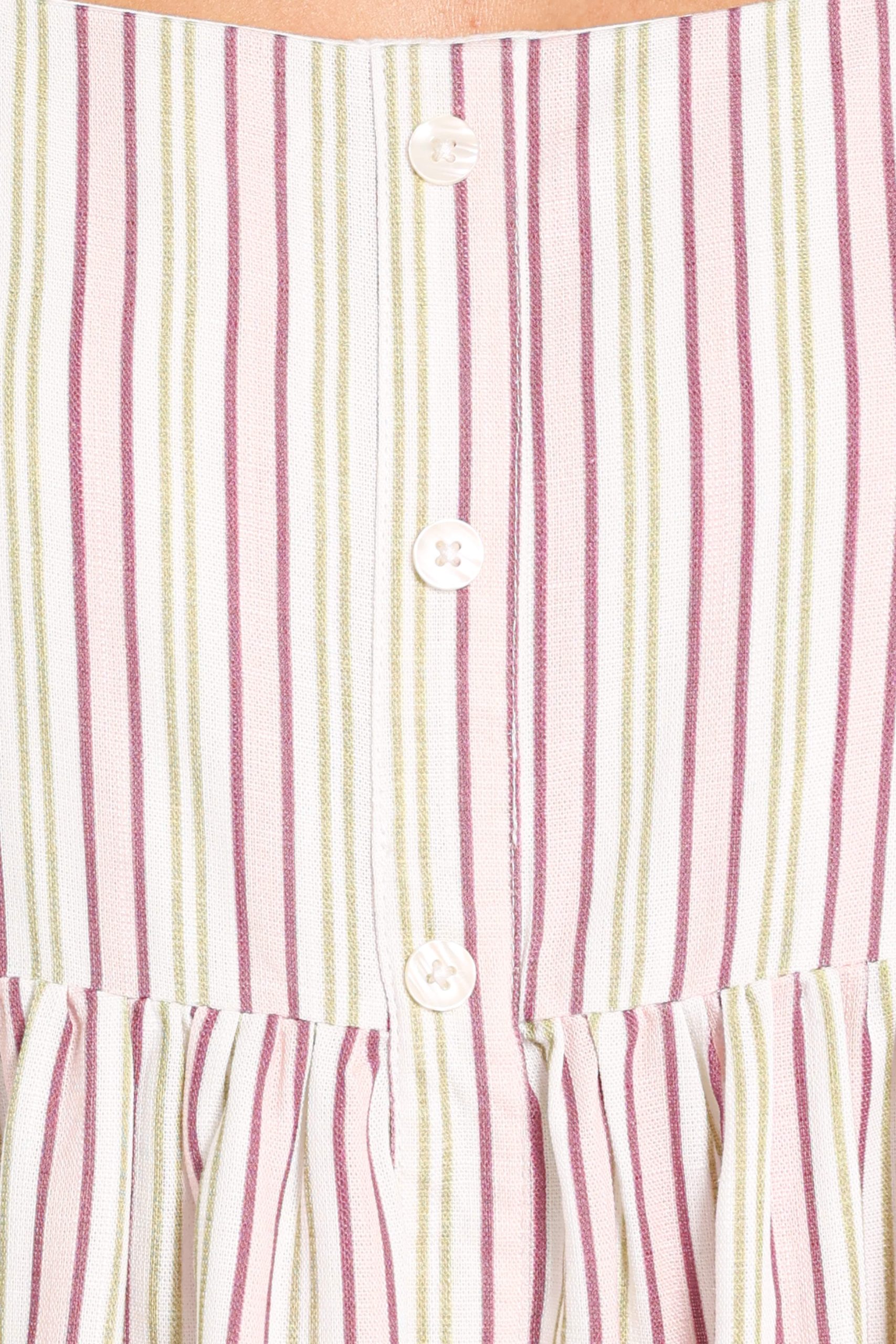 Brissa Puff Sleeve Blouse - Pink Candy Stripe - Image 7