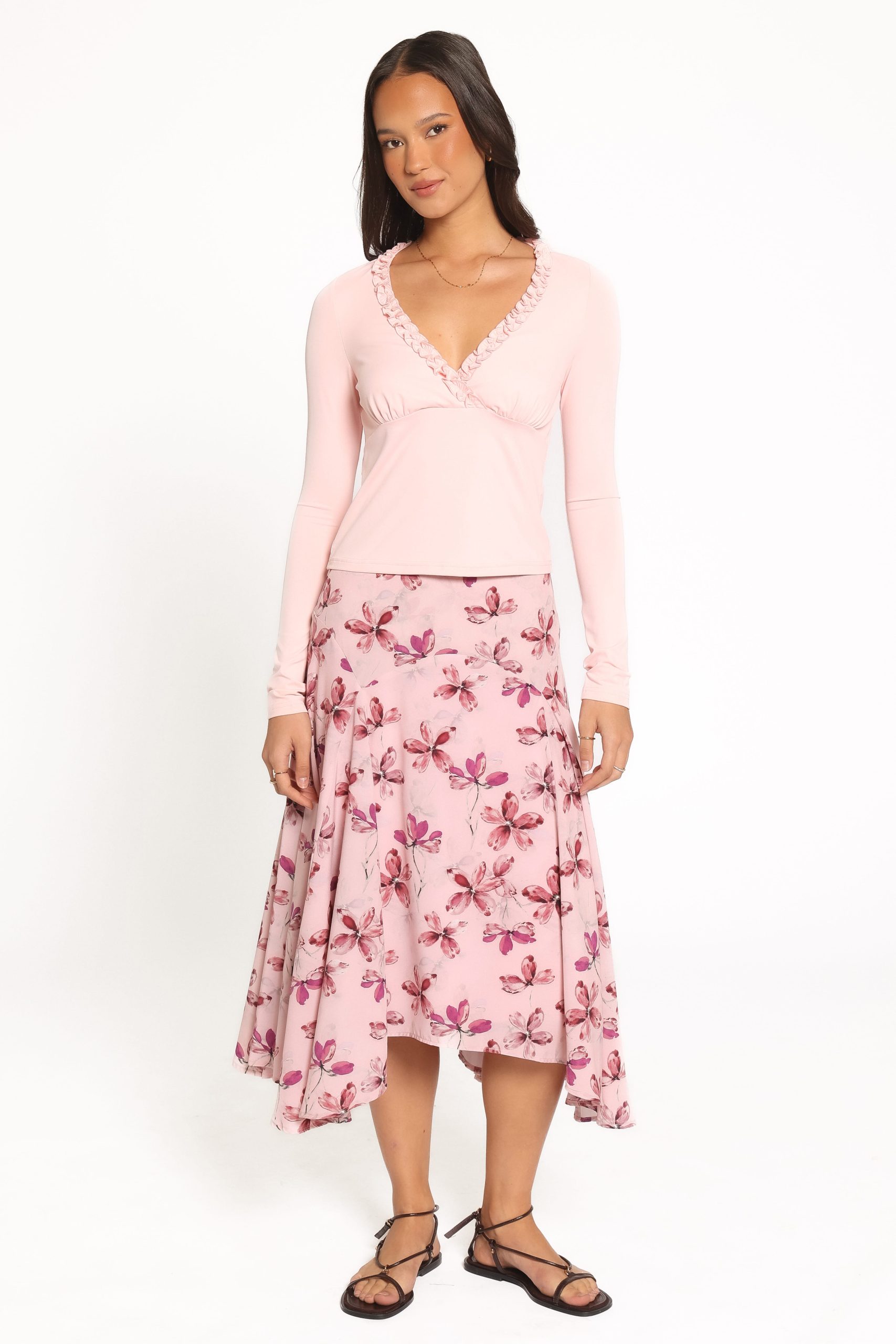 Celestria Ruffle Knit Top - Fairy Floss Pink - Image 4