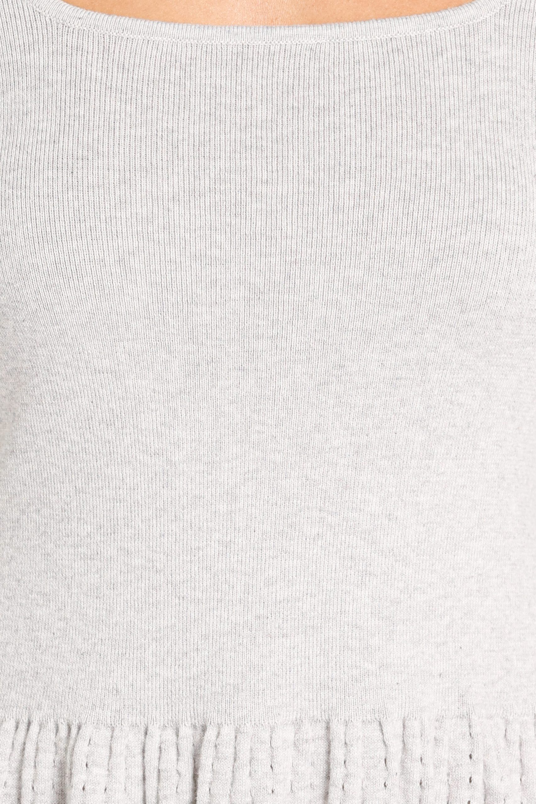 Odile Peplum Knit Top - Grey - Image 7