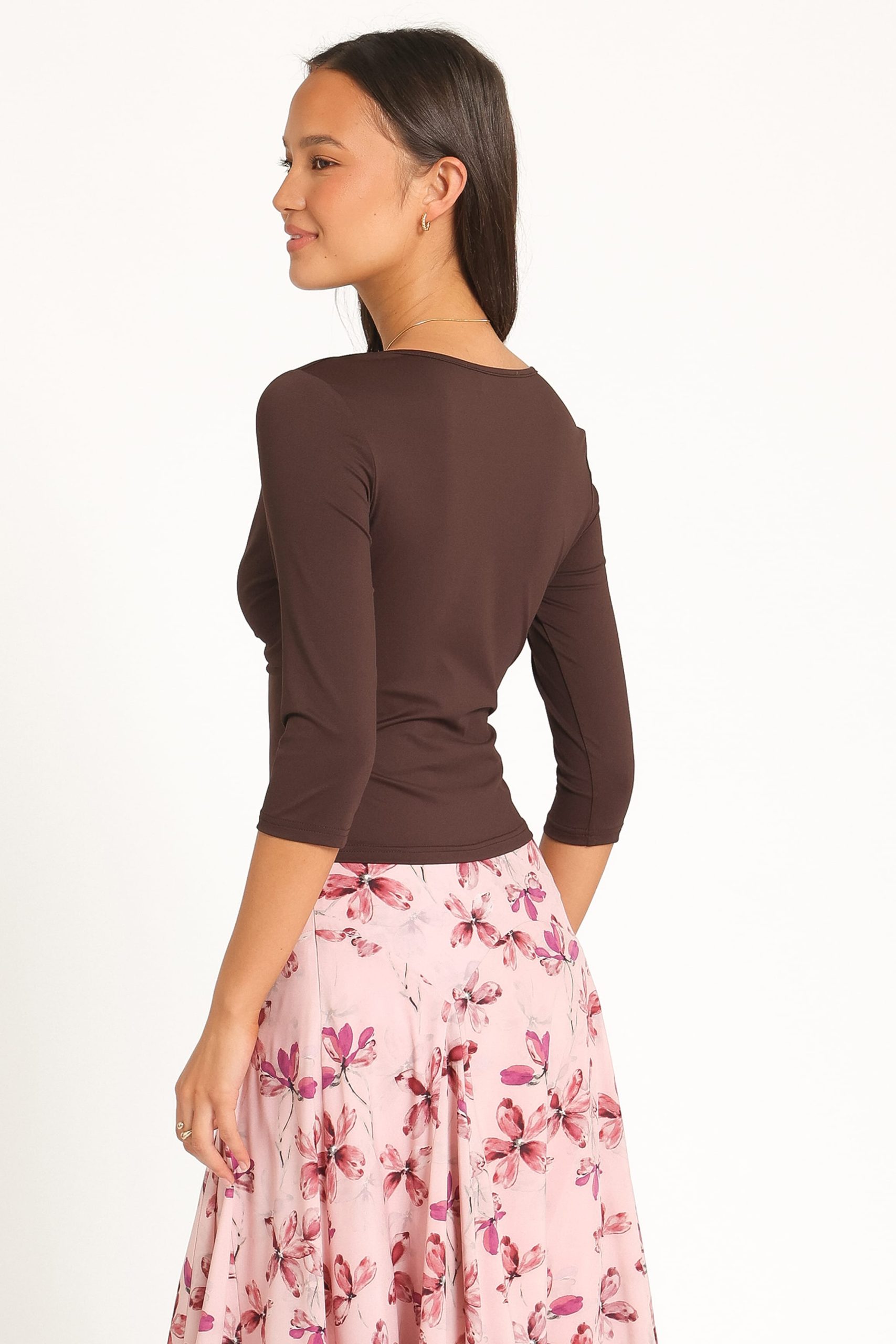 Rauri 3/4 Sleeve Top - Espresso - Image 5