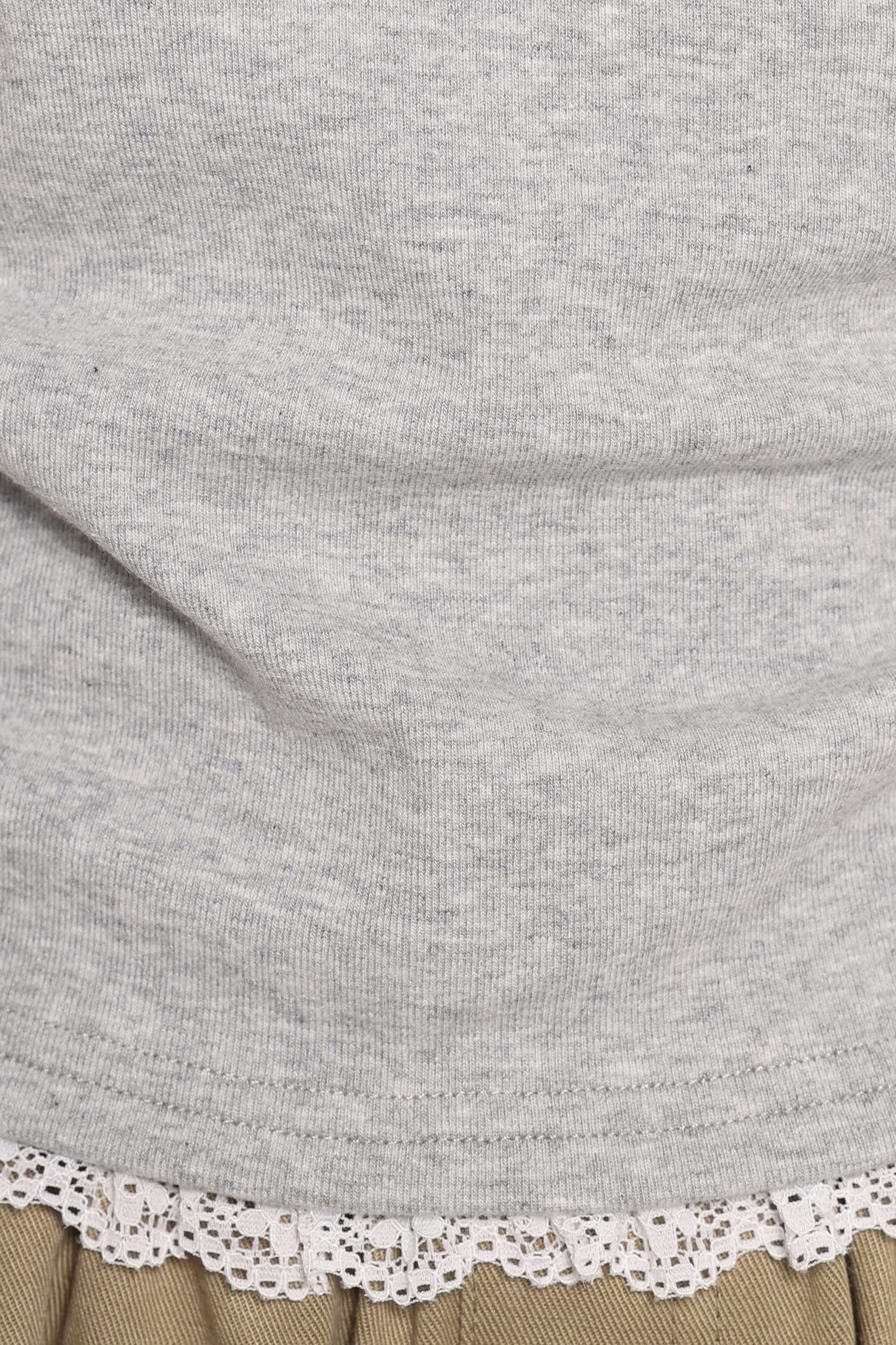 Tam Ruched Baby Tee - Light Grey Marl - Image 5